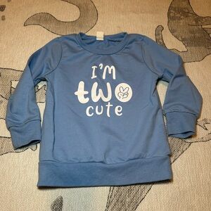 Blue Toddler Sweatshirt - I'm Two Cute